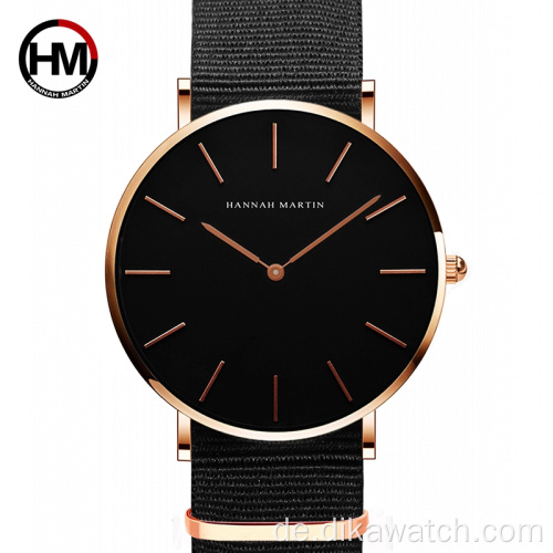 Hannah Martin CH02 Herrenuhr Top-Marke Luxus Life Wasserdichte Quarz-Armbanduhr Fashine Leder Business Jungen Uhren